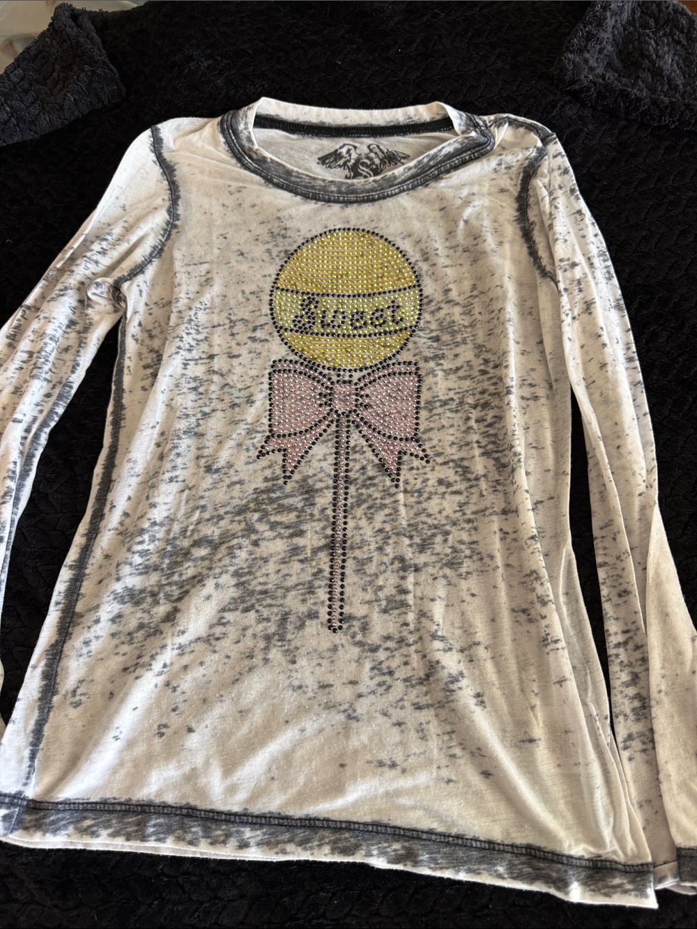 Signorelli White & Yellow Long-Sleeve Lollipop Graphic Tee